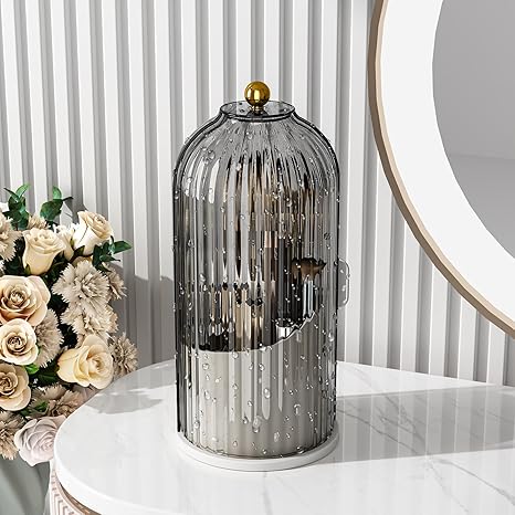 360 Rotating Makeup Brush Holder with Lid