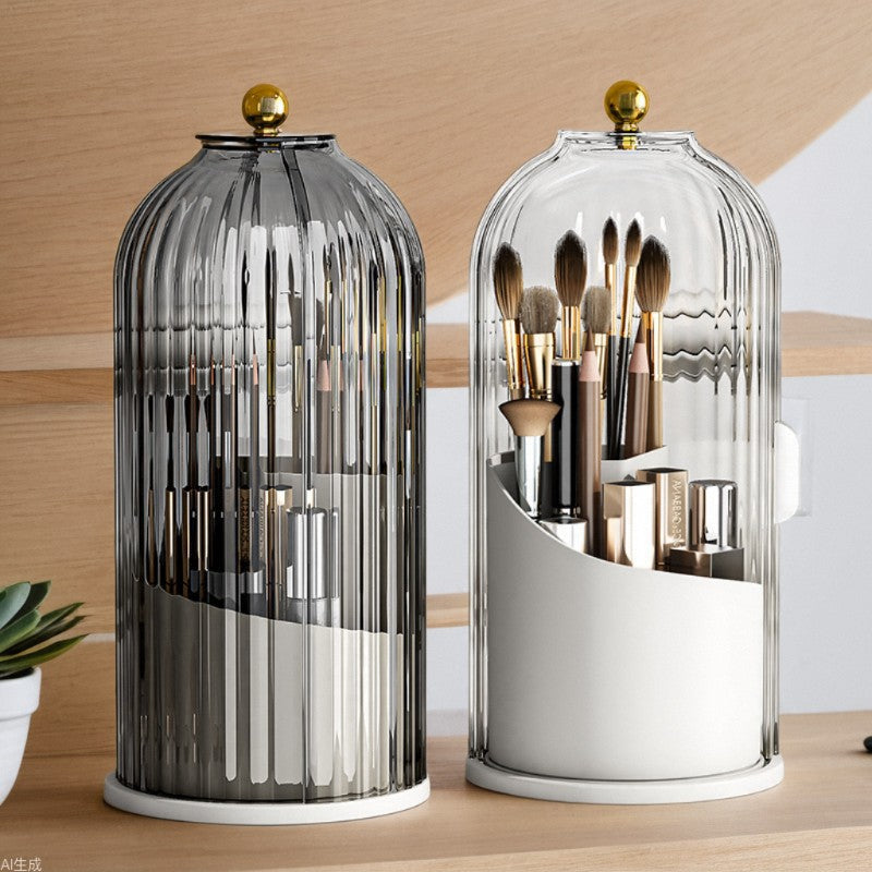 360 Rotating Makeup Brush Holder with Lid